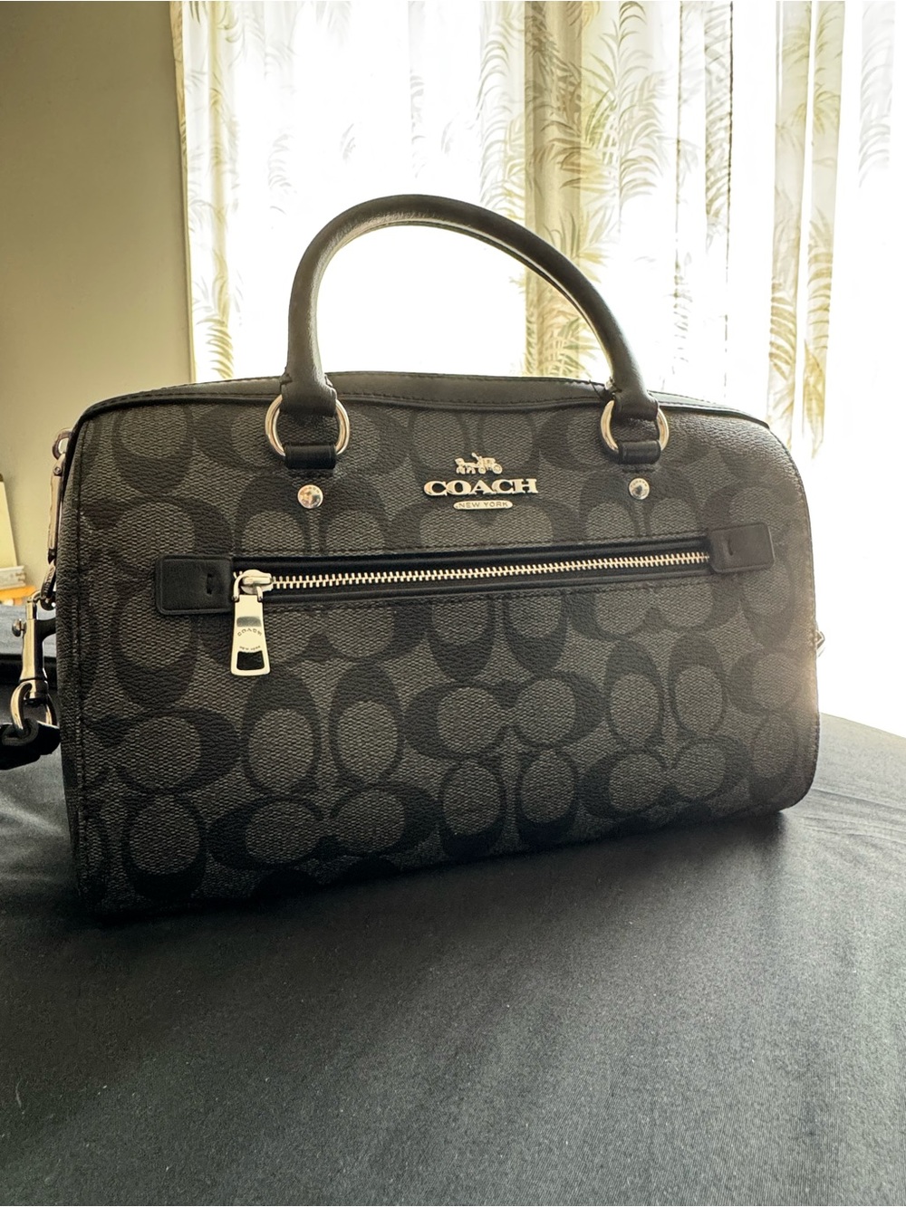 Coach Rowan Satchel Black/Graphite